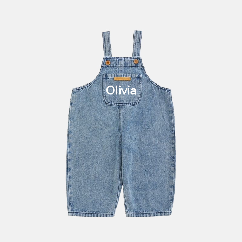 Personalized Kids Oversized Denim Loose Overalls| Pants09