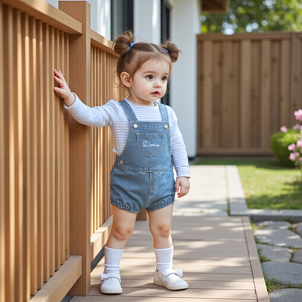 Personalized Baby Toddler Denim Overalls| Pants19