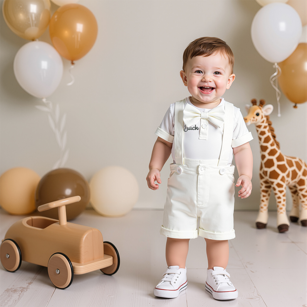 Personalized Baby Boy 3-Piece Birthday Outfit| BBcloth96