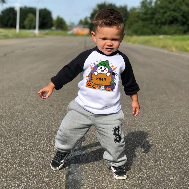 Personalized Kids Halloween Ghost Long Sleeves Shirt| Cloth12450