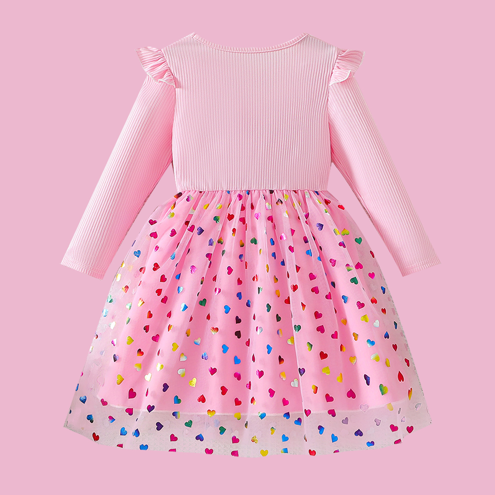 Personalized Girl Long Sleeve Cute Tulle Dress| Dress37