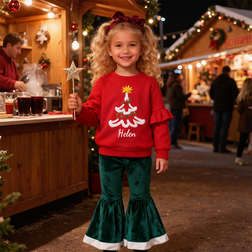 Personalized Girl Name Christmas Outfit| YESMC30