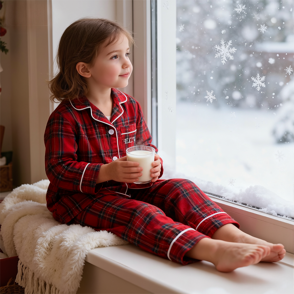 Personalized Kids Siblings Matching Plaid Pajamas| YESMC31