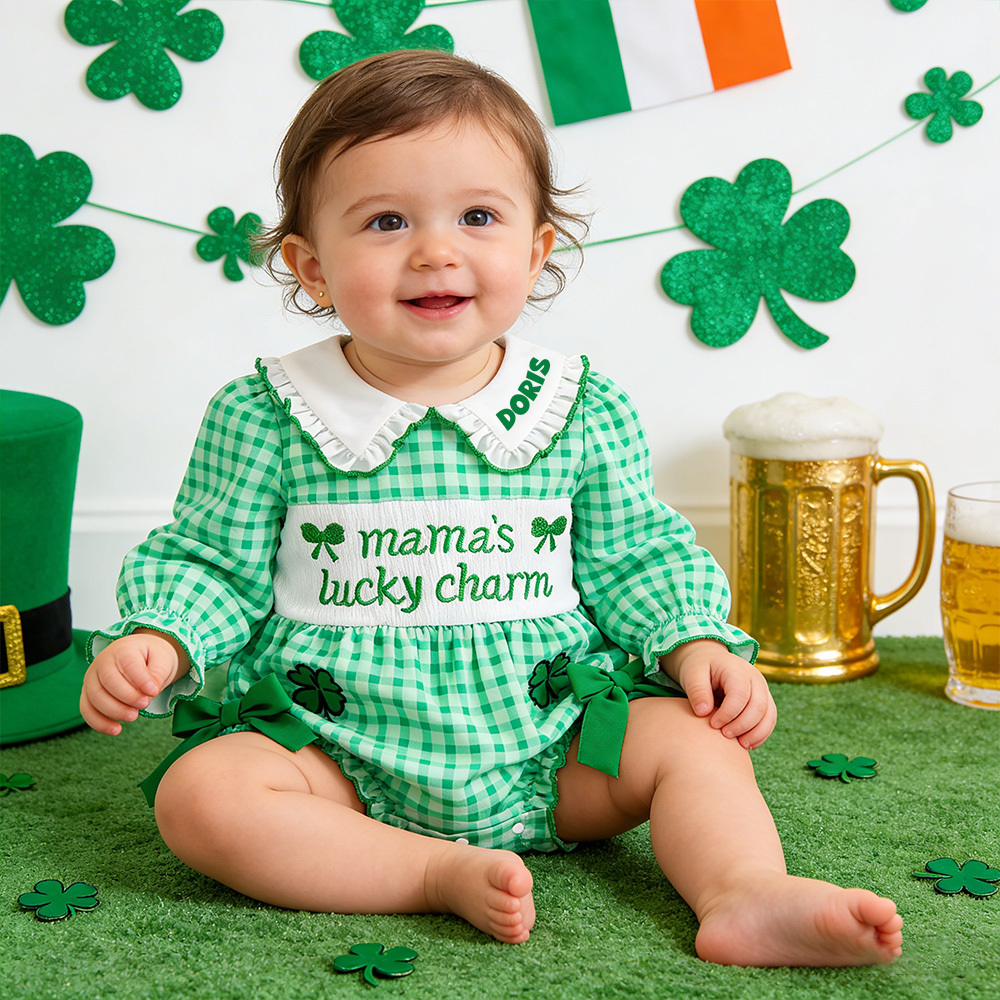 Personalized Baby Girl St. Patrick's Day Romper| BBcloth124