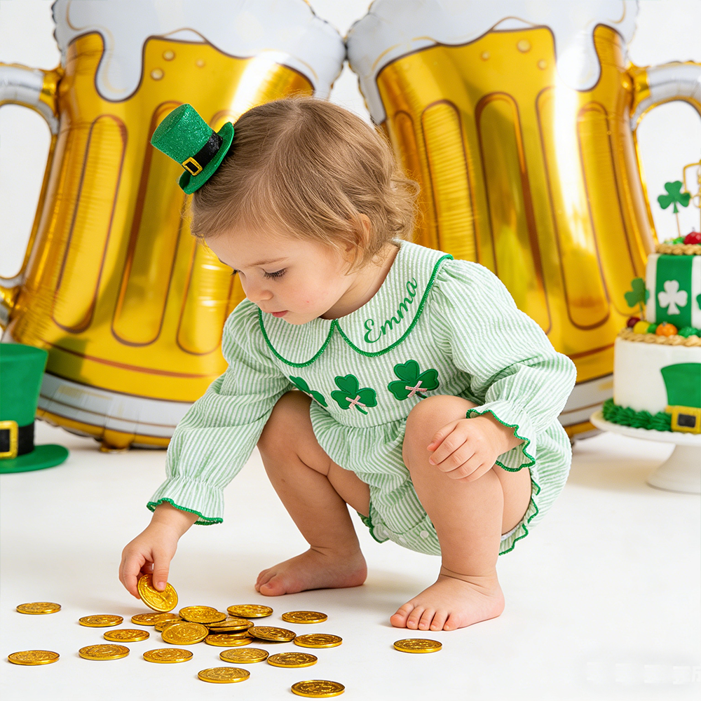 Personalized Baby Girl St. Patrick's Day Romper| BBcloth125
