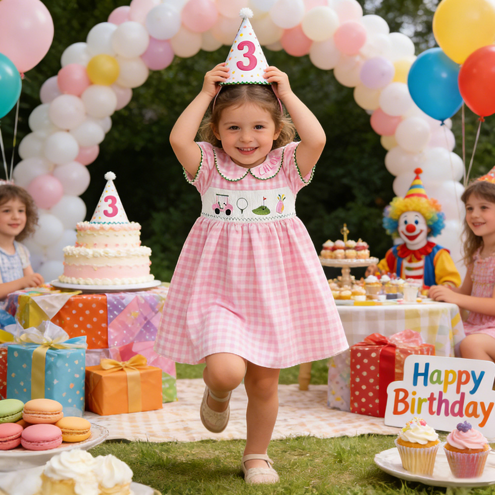 Personalized Girl Birthday Pink Golf Dress| Dress64