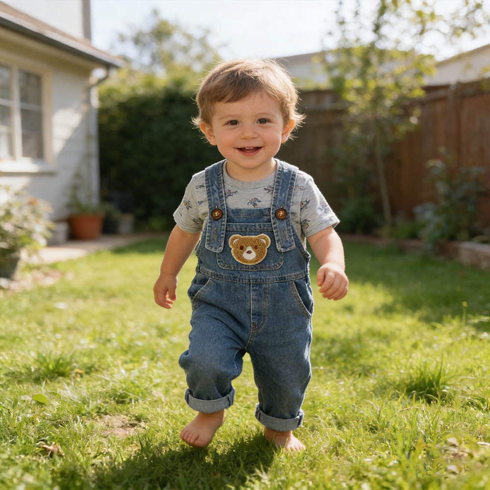 Kids Bear Denim Overalls| Pants43