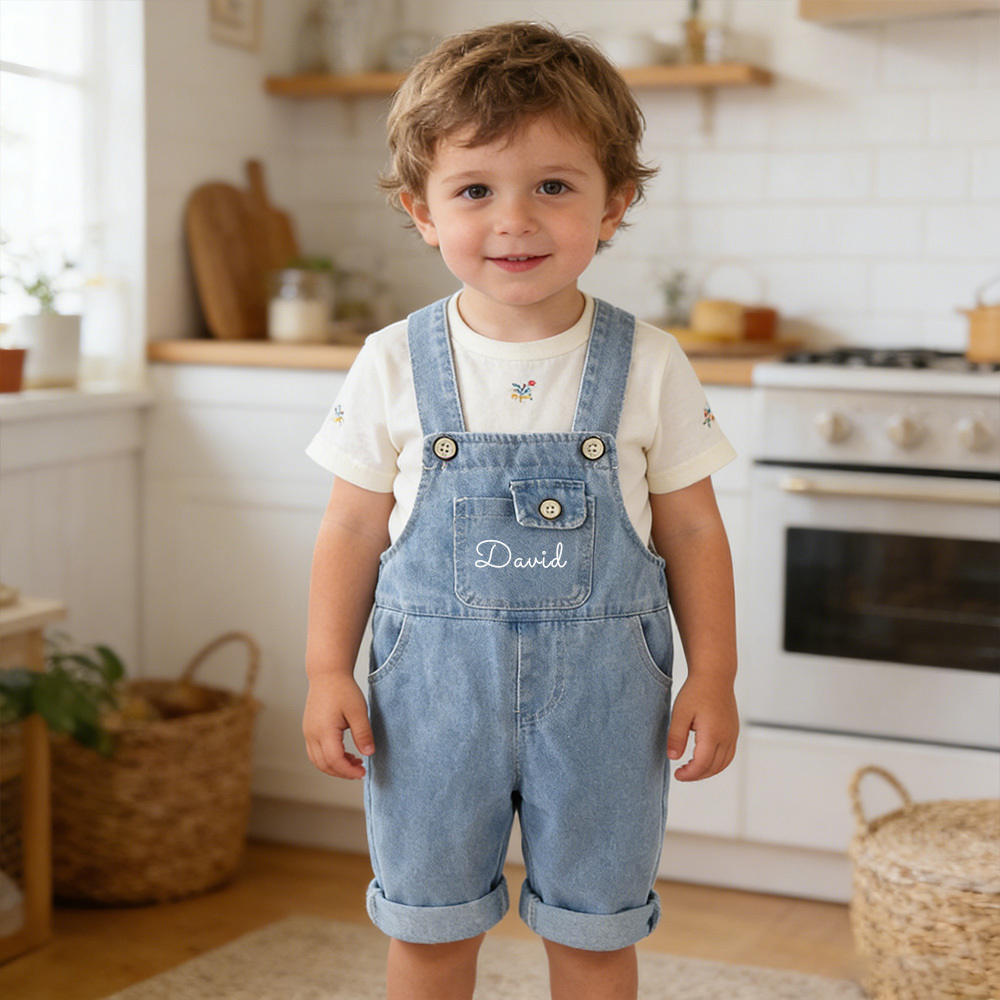 Personalized Kids Denim Overalls| Pants42