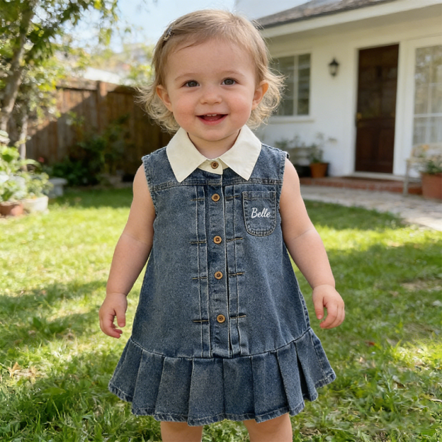 Personalized Girl Summer Denim Vest Dress| Dress69