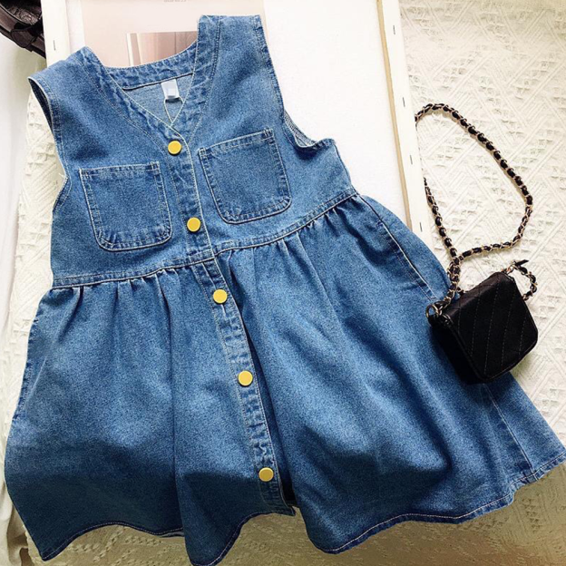 Personalized Girl Summer Denim Vest Dress| Dress70