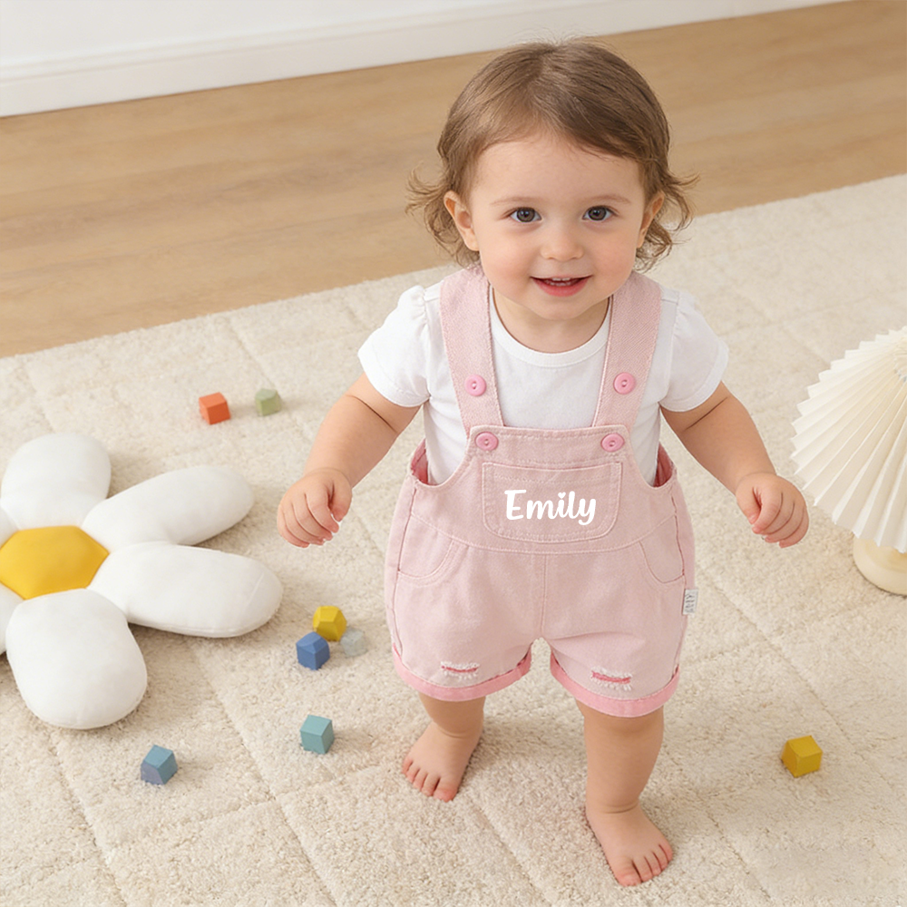 Personalized Kids Color Denim Overalls| Pants53