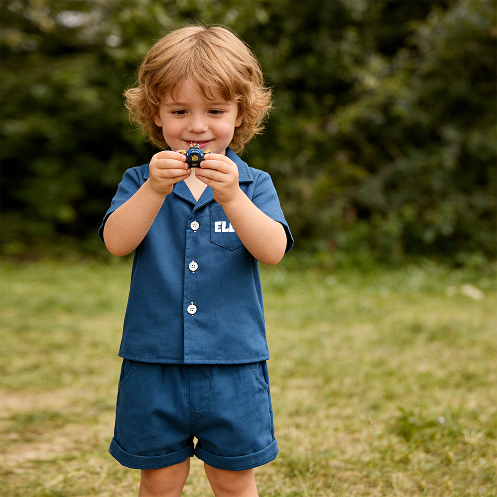 Personalized Boy Summer Casual Linen Short Set| Cloth269