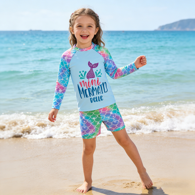 Personalized Girl Mini Mermaid Two-Piece Swimsuit| Swimsuit06