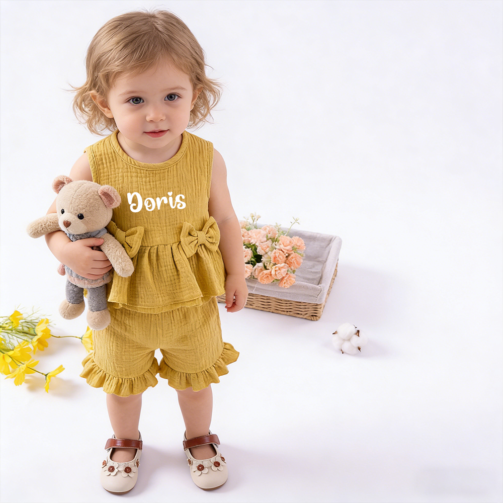 Personalized Girl Ruffle Two-PieceSet| Cloth274