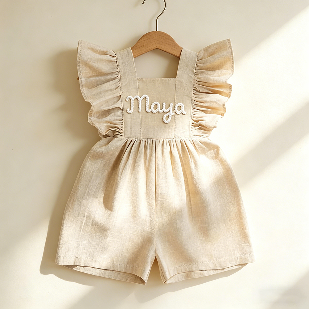 Personalized Baby Girl Hand Knitted Bubble Romper| BBcloth136