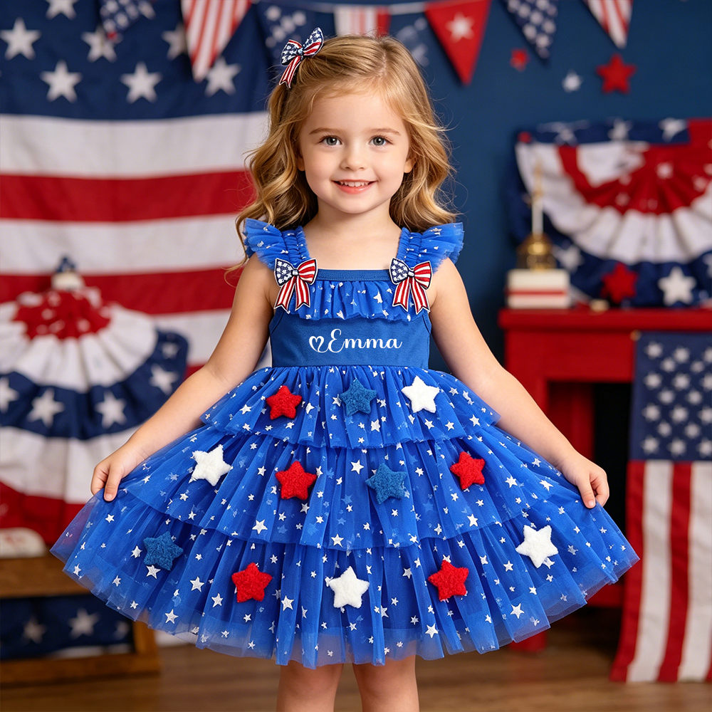 Personalized 4th of July Star Tulle Tutu Dress| Dress101