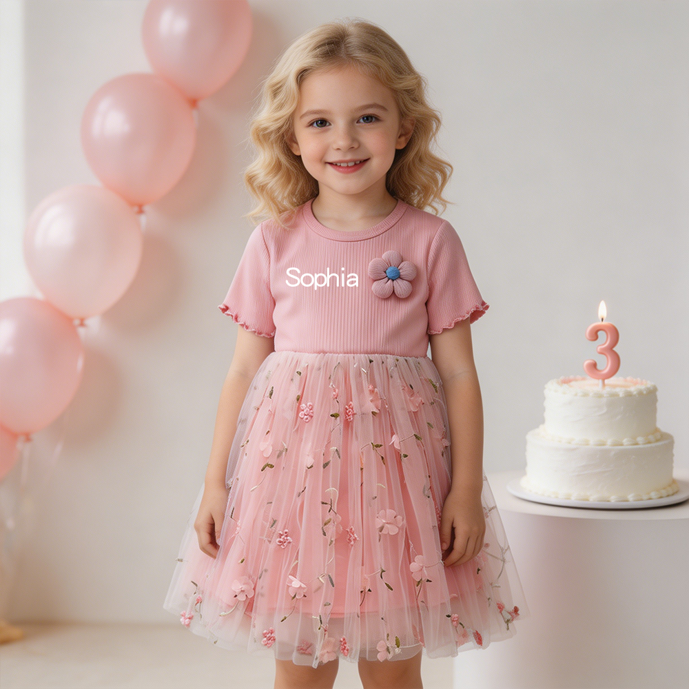 Personalized Girl Floral Summer Dress| Dress105