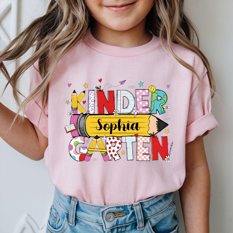 Personalized Girls Back To School Name T-Shirt| Cloth1488