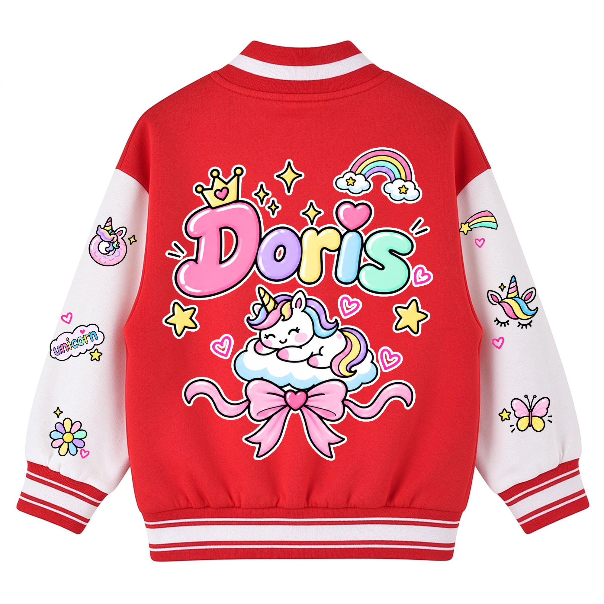 Personalized Kids Unicorn Varsity Jacket | Cloth290