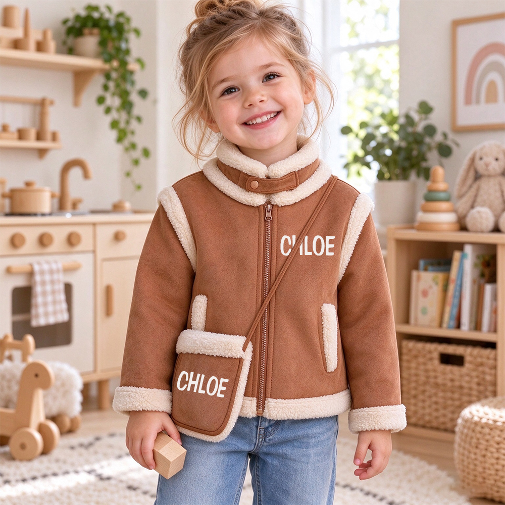 Personalized Fleece-Lined & Thickened Retro-Style Coat For Girls | Cloth292