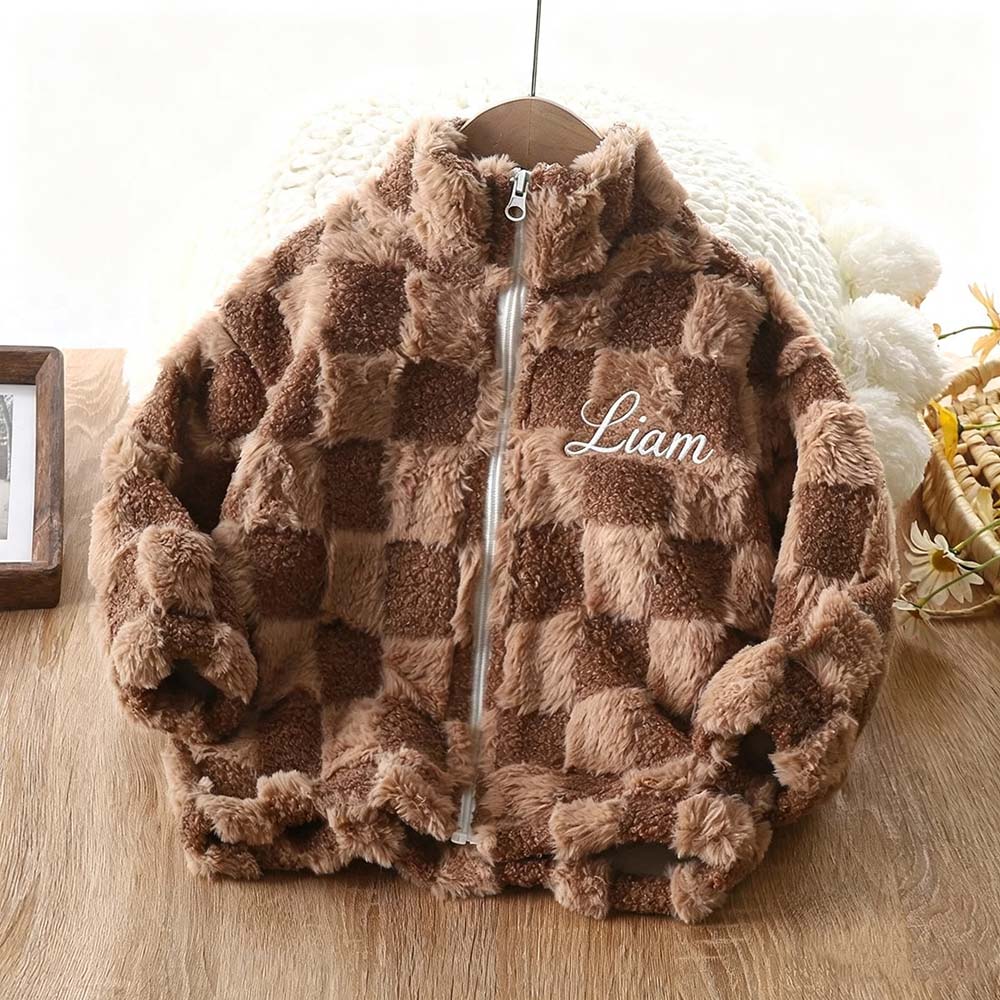 Personalized Embroidered Kids Fleece-Lined & Thickened Winter Jacket | Cloth295