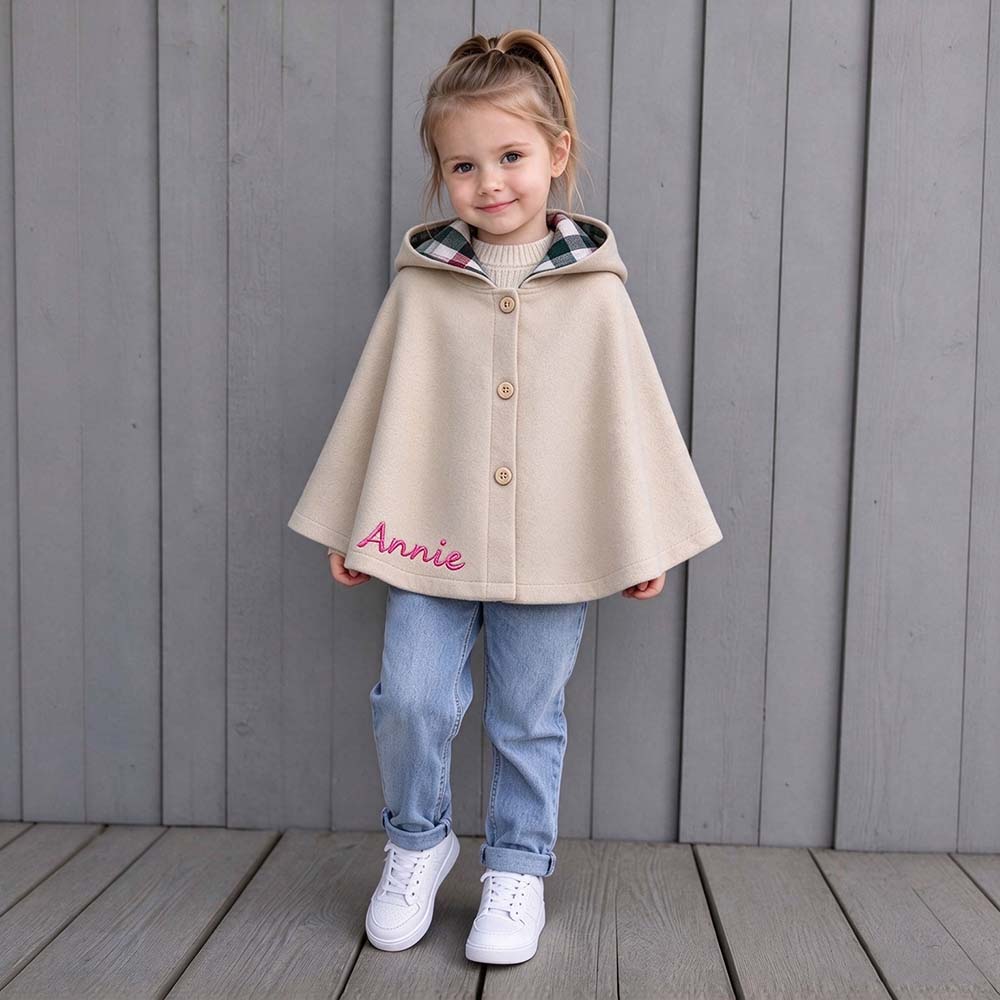 Personalized Embroidered Kids Winter Warm Cape | Cloth296