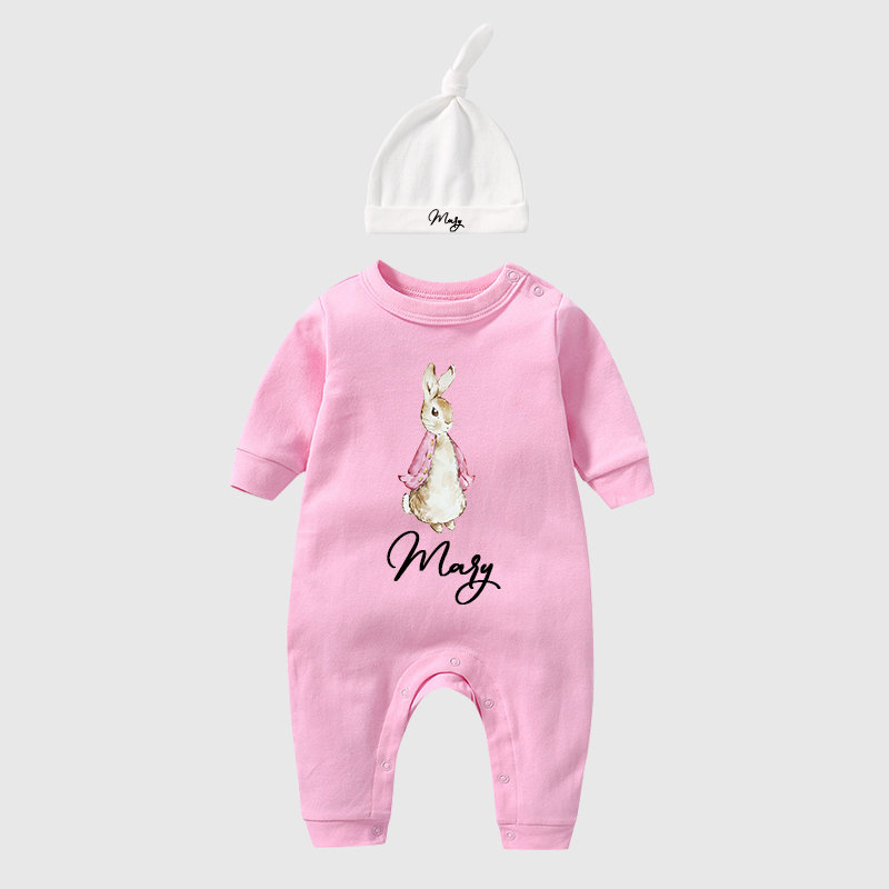 Personalized Blue & Pink Rabbit Baby Going Home Sets| BBCloth13