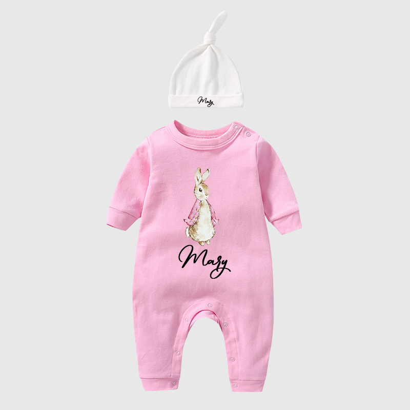 Personalized Blue & Pink Rabbit Baby Going Home Sets| BBCloth13