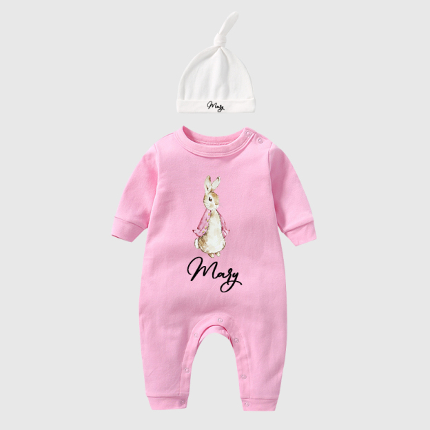 Personalized Blue & Pink Rabbit Baby Going Home Sets| BBCloth13