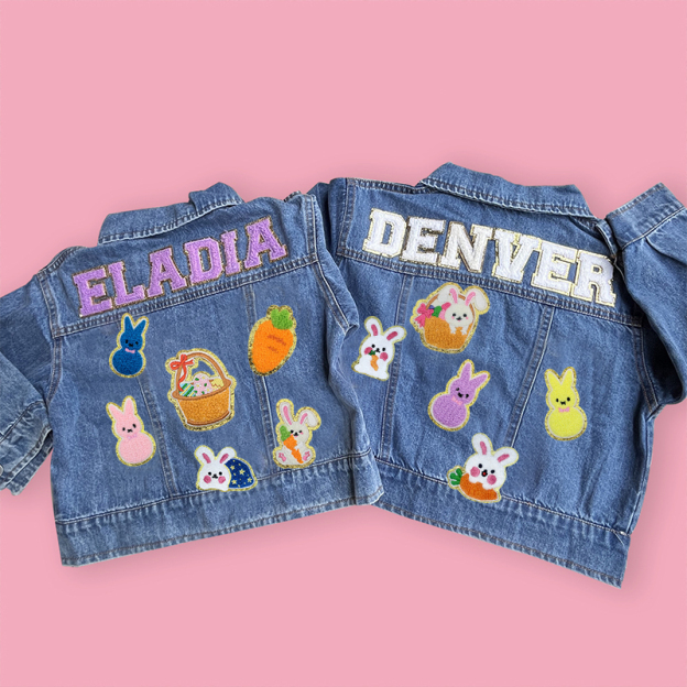Personalized Kids Eatser Denim Jacket| Cloth128
