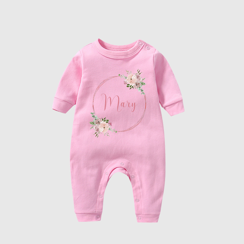 Personalized Baby Girl Newborn Floral Going Home Bodysuit| BBCloth29