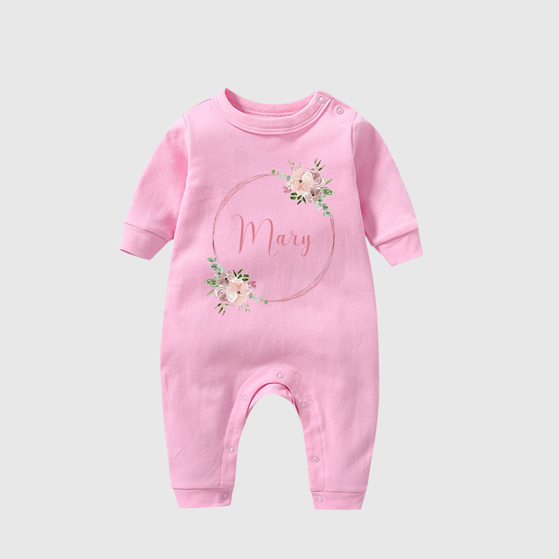 Personalized Baby Girl Newborn Floral Going Home Bodysuit| BBCloth29