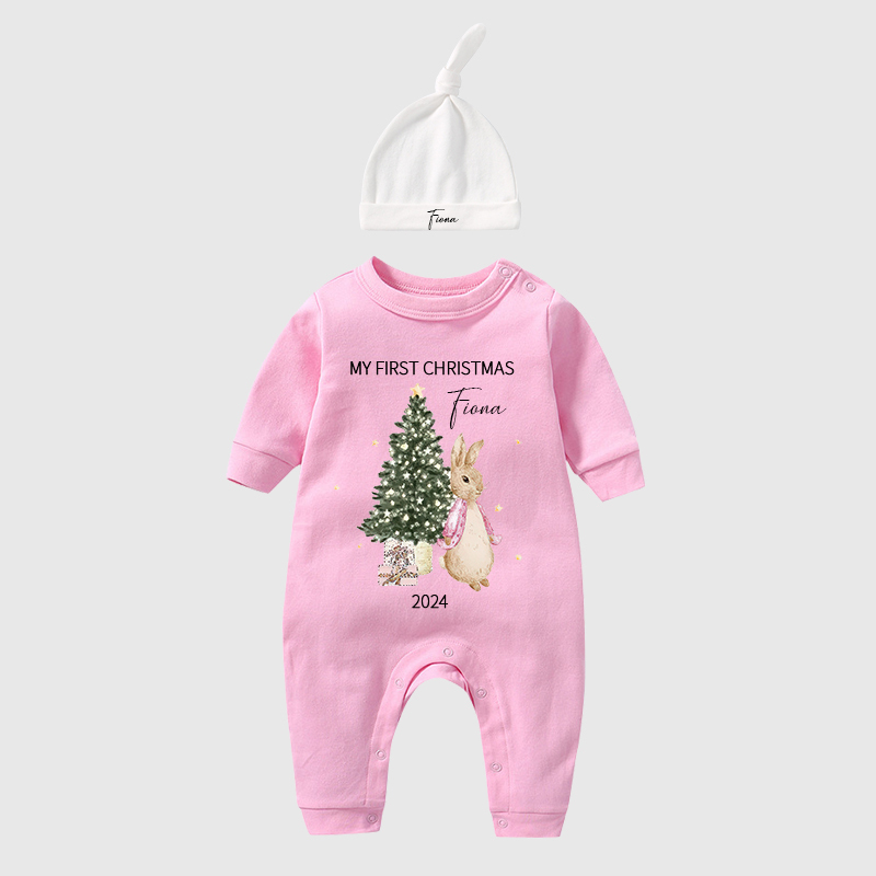 Personalized Baby First Christmas Rabbit Outfit| BBCloth1203