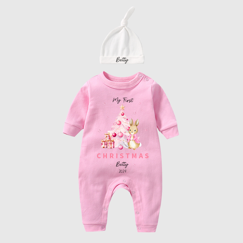 Personalized Baby First Christmas Rabbit Outfit| BBCloth1205