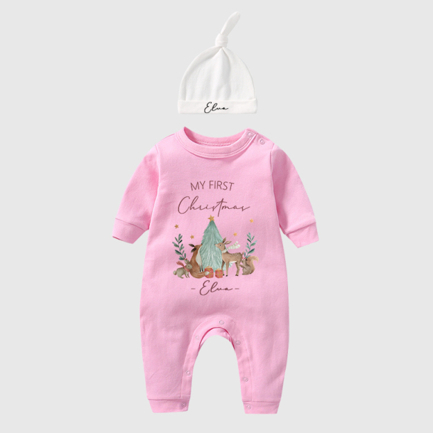 Personalized Baby First Christmas Outfit| BBCloth1208