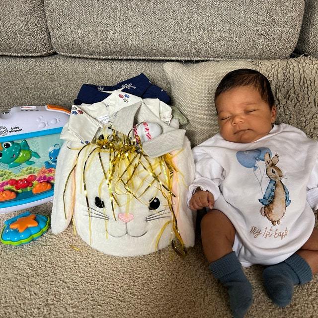 Personalized Baby's First Rabbit Sweatshirt Romper| BBcloth8202