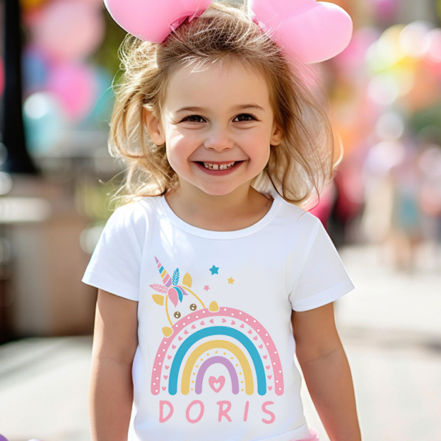 Personalized Girl Unicorn Birthday Party T-Shirt| Cloth1434