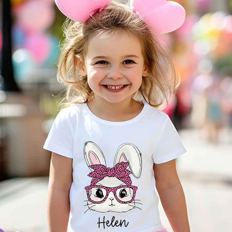 Personalized Kids Bunny Summer T-Shirt| Cloth1419
