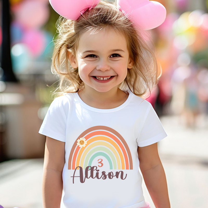 Personalized Girl Colorful Birthday T-Shirt| Cloth1472