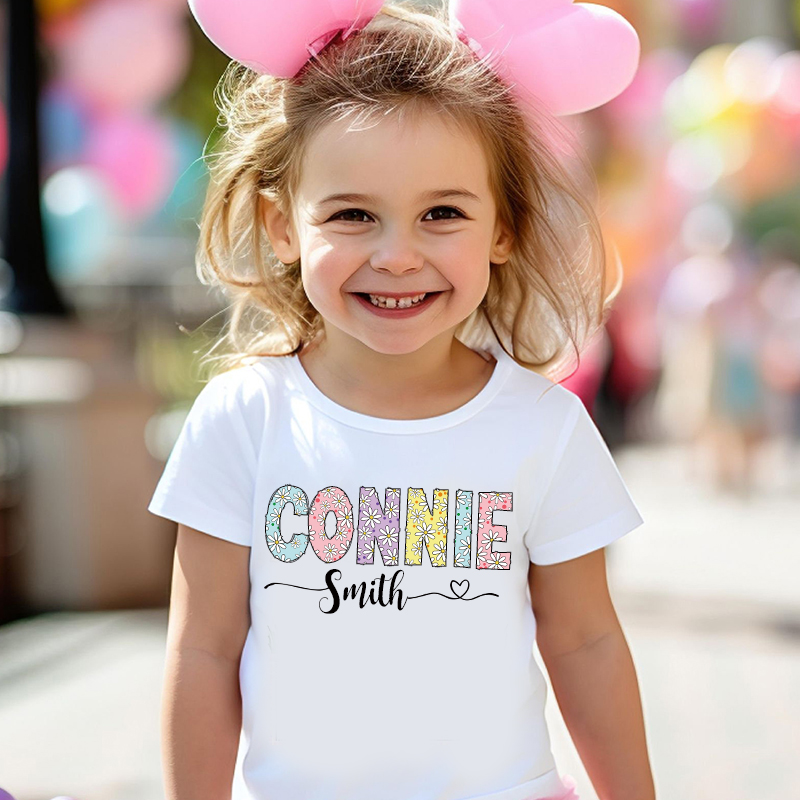 Personalized Girl Colorful Daisy Birthday T-Shirt| Cloth1474