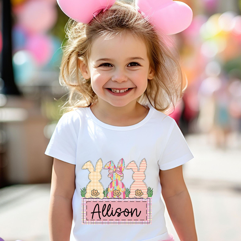 Personalized Kids Bunny Summer T-Shirt| Cloth1420