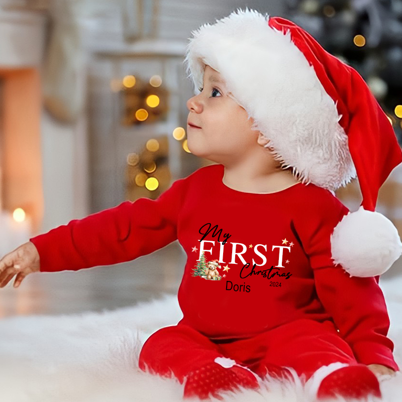 Personalized Baby My First Christmas Outfit| BBCloth1212