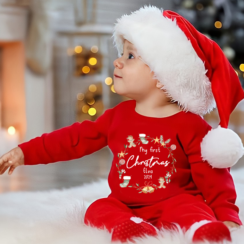 Personalized Baby My First Christmas Outfit| BBCloth1210