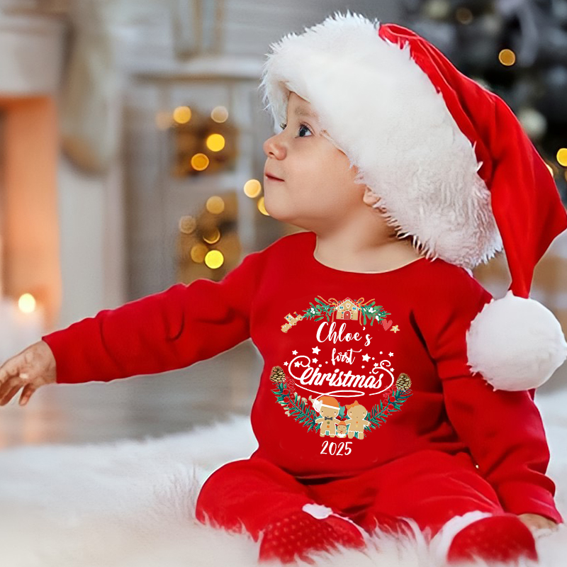 Personalized Baby First Christmas Outfit| BBCloth1209