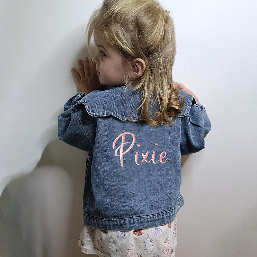 Personalized Girl Embroidered Denim Jacket| Cloth226