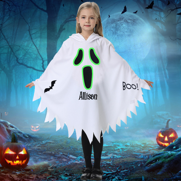 Kids Halloween Ghost Glow Costume Cloak Cape| YESHalloween01