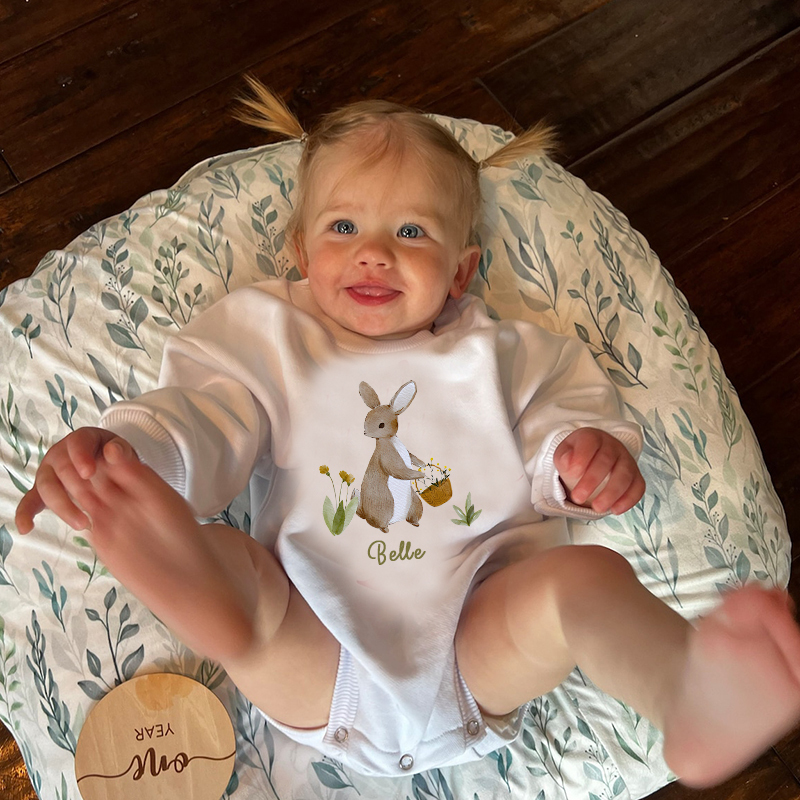 Personalized Baby's Easter Sweatshirt Romper| BBcloth8203