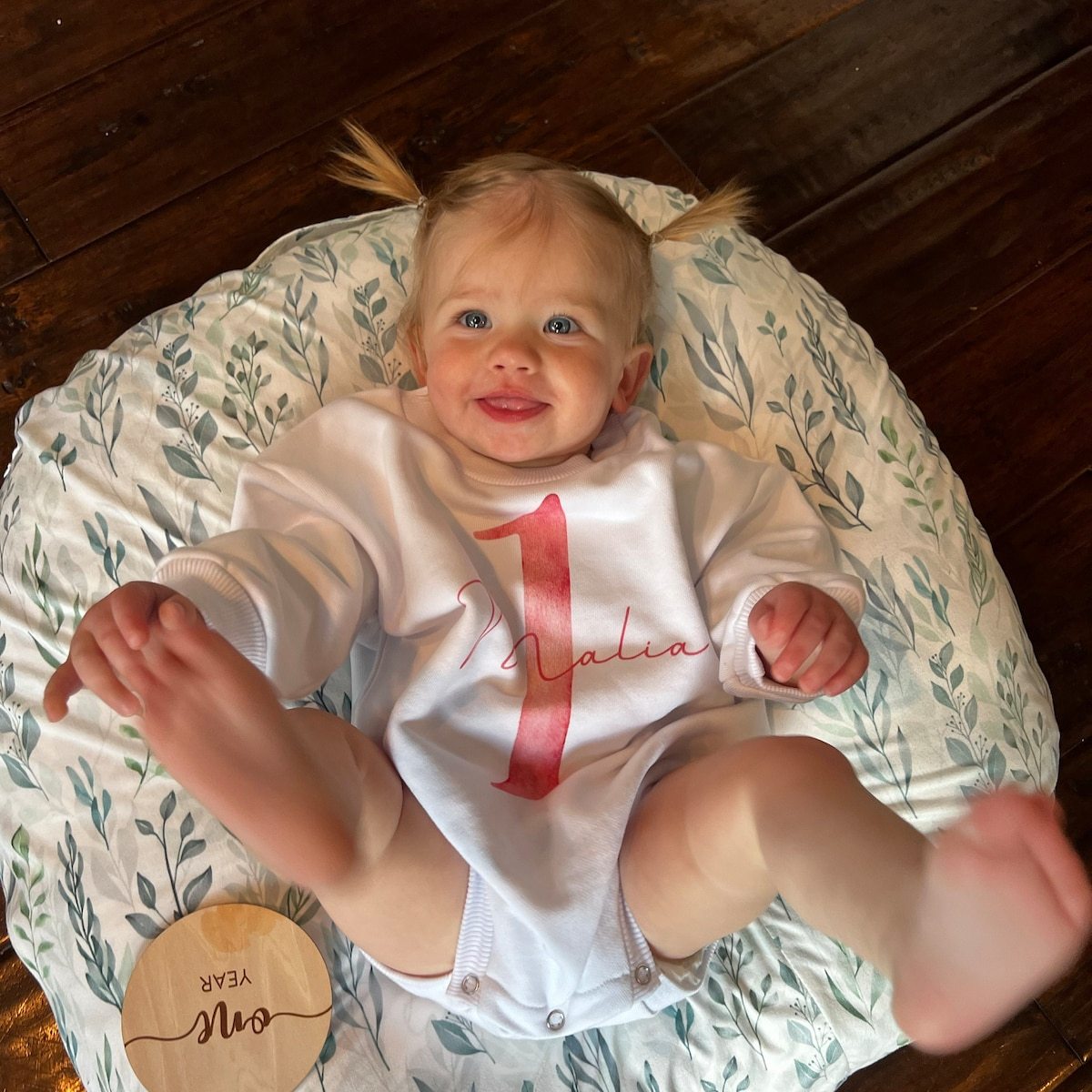 ]Personalized Baby 1st Birthday Sweatshirt Romper| BBcloth82