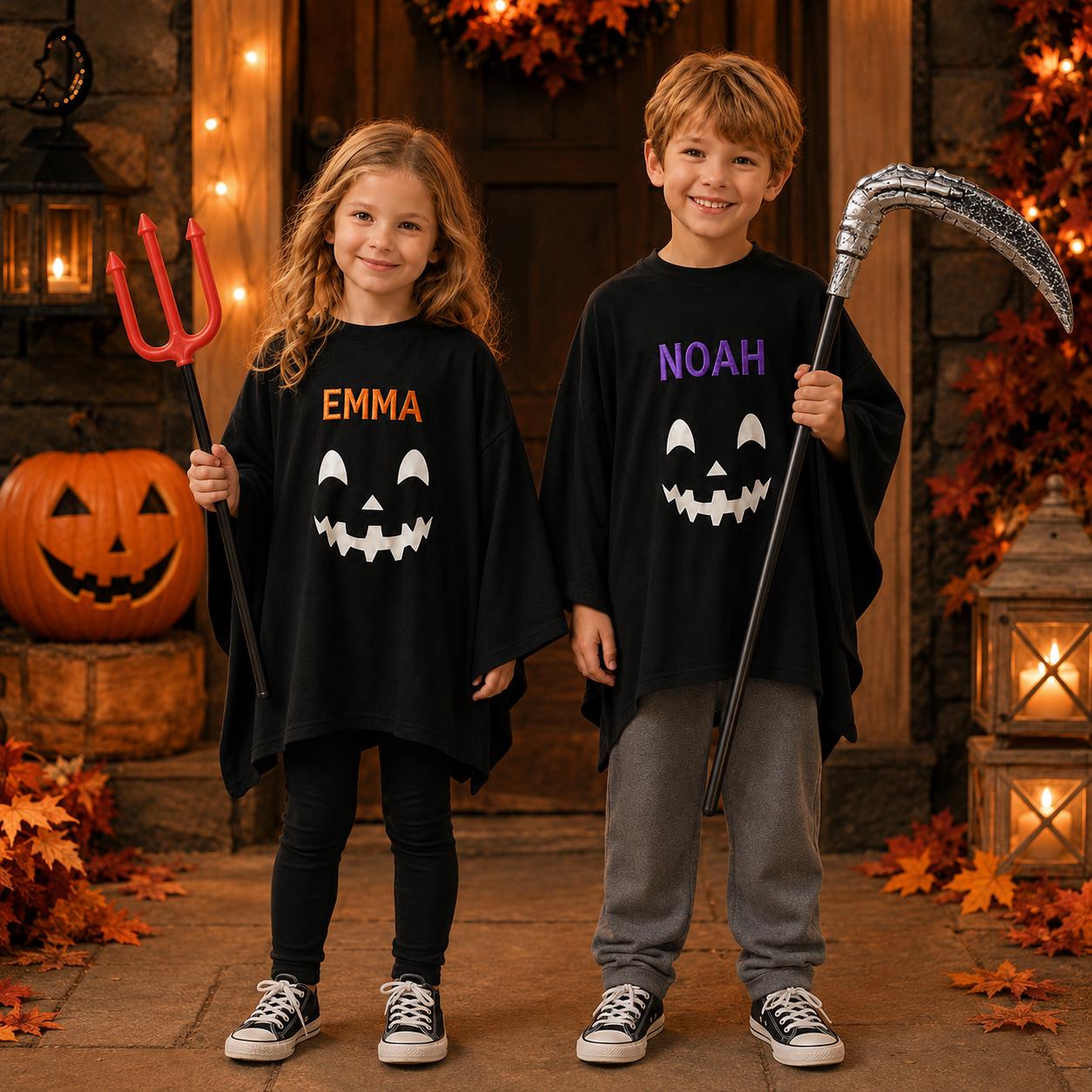 Personalized Kids Embroidered Gift Black Cape with Prop Accessories| YESHalloween20