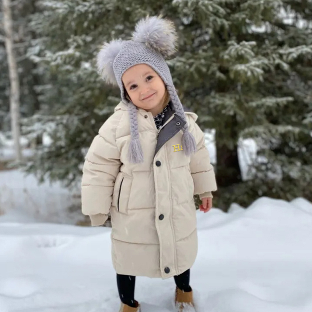 Personalized Kids Winter Thicken Warm Embroidered Long Jackets| Cloth199